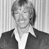 Black And White Young Chuck Norris paint by number