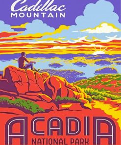 Cadillac Mountain Acadia Park Poster paint by number