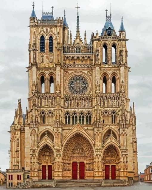 Cathedral Notre Dame Amiens France paint by number