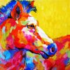 Colorful Impressionist Horse paint by number