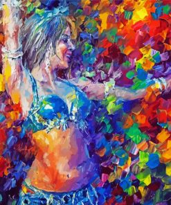 Colorful Abstract Belly Dancer paint by number