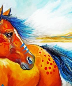 Cool Native American Horse paint by number