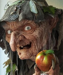 Creepy Crone With Apple paint by number