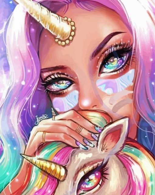 Cute Unicorn Girls paint by number