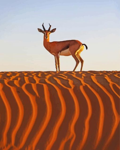 Deer In Desert Animal paint by number