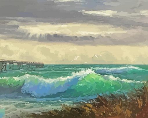 Florida Beach Seascape paint by number