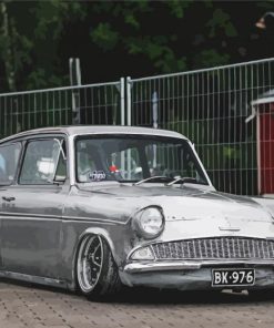 Grey Old Ford Anglia paint by number