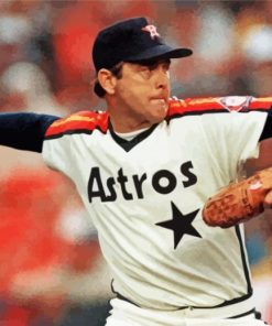 Nolan Ryan Baseball Pitcher paint by number