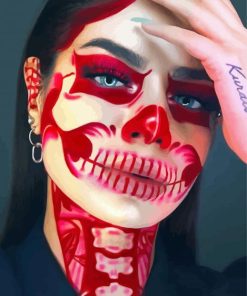 Red Skeleton Beauty paint by number