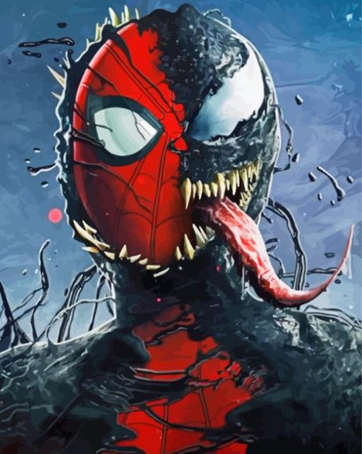 Spiderman With Venom Art paint by number