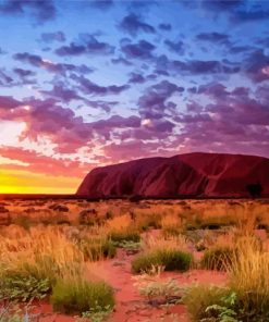 Sunset Time In Australian Outback paint by number