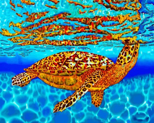 Abstract Turtle Underwater paint by number