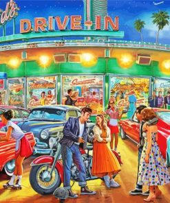 American Drive In paint by number