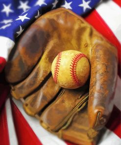 American Flag Baseballs Illustration paint by number