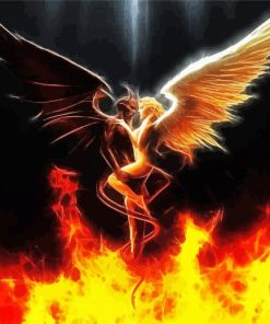 Angel And Devil On Fire paint by number