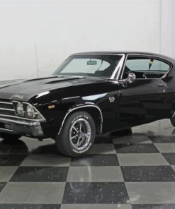 Black 1969 Chevy Chevelle Car paint by number