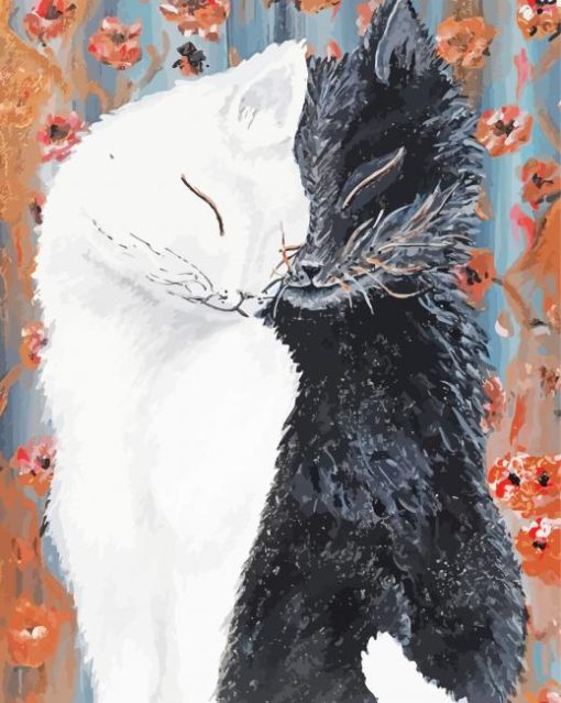 Black And White Cats Love paint by number