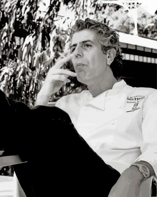 Black And White Chef Anthony Bourdain paint by number