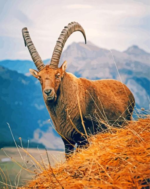 Brown Mountain Goat paint by number