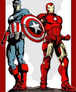 Captain America And Iron Man Super Heroes Art Paint by number