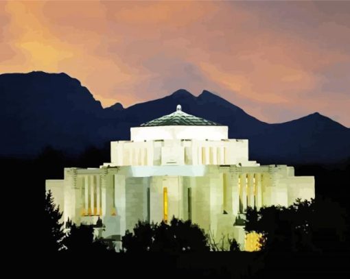 Cardston Alberta Temple paint by number