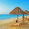 Chairs And Umbrellas Peru Ocean Beach paint by number