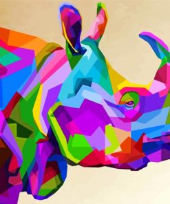 Colorful Rhino paint by number