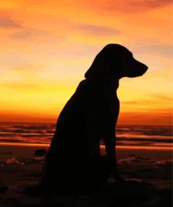 Dog And Sunset paint by number