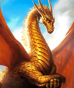 Golden Dragon Art paint by number