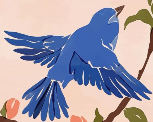 Illustration Blue Bird Art paint by number