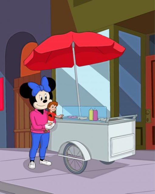 Minnie Mouse In Hot Dog Stand paint by number