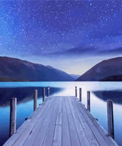 Night Lake Dock paint by number