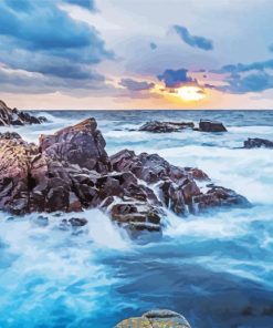 Ocean With Rocks paint by number