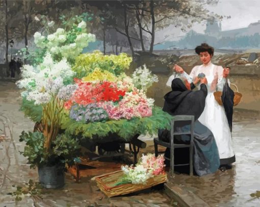 Old Florist Woman paint by number