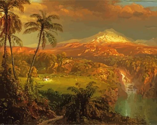 Passing Shower In The Tropics By Frederic Edwin Church paint by number