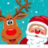 Santa Claus And Rudolph paint by number