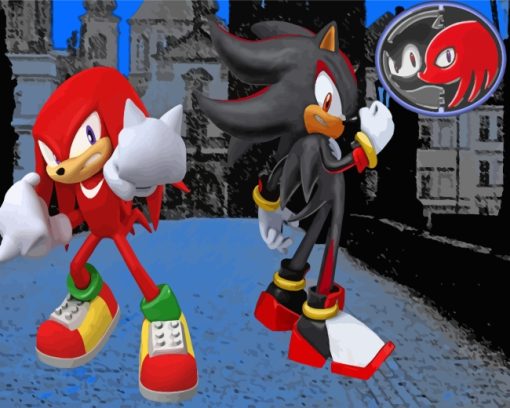 Shadow And Knuckles Characters paint by number