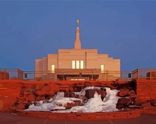 Snowflake Az Temple Arizona paint by number