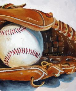 Softball Mitt Art paint by number