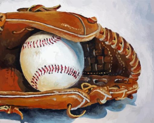 Softball Mitt Art paint by number