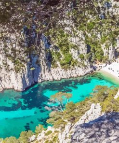 Southern France Beach paint by number