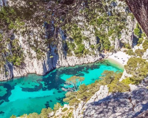 Southern France Beach paint by number