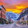 Telluride Town At Sunset paint by number