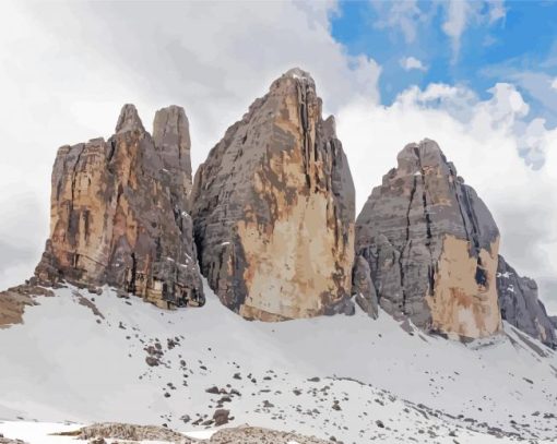 Tres Cime Landscape paint by number