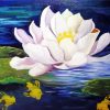 Aesthetic White Lily Pond paint by number