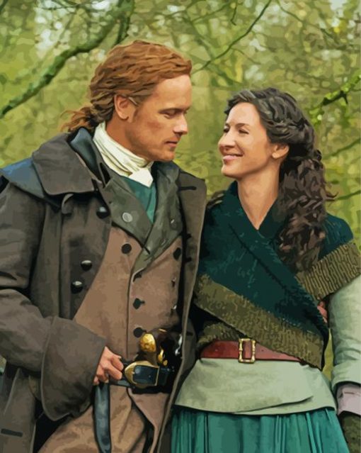 Claire Fraser And Jamie Fraser Outlander paint by number And Jamie Fraser Outlander