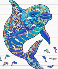 Artistic Mandala Dolphin paint by number