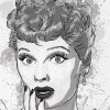 Black And White Pop Art Lady Art paint by number