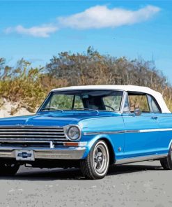 Cool Blue Chevy Nova paint by number