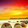 Moeraki Boulders New Zealand paint by number